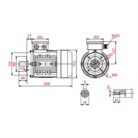 SILNIK ELEKTRYCZNY 0,75kW 400V 2830 Obr 3FAZOWY